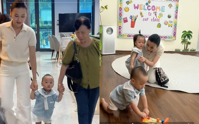 Cặp song sinh nhà Phương Oanh được mẹ cho đi học trường quốc tế, chăn gối, đồ dùng nhà mang đi mới yên tâm- Ảnh 2.