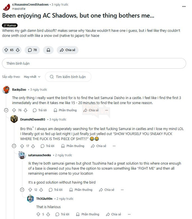 Game Thu Assassin's Creed Shadows Tranh Luan Ve Su Thieu Hut Mot So Tinh Nang 5 Game Thủ Assassin's Creed Shadows Tranh Luận Về Sự Thiếu Hụt Một Số Tính Năng 5