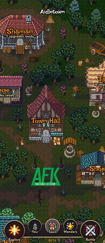 Phát triển thị trấn của mình qua các thời đại mới trong game Aidletown: Turnbased Idle RPG 0