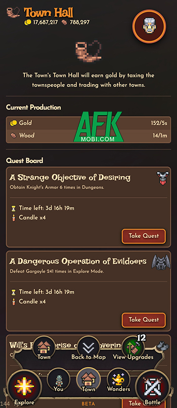 Phát triển thị trấn của mình qua các thời đại mới trong game Aidletown: Turnbased Idle RPG 1