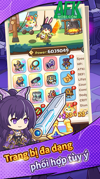 Hóa thân hiệp sĩ ngày đánh quái đêm mở hòm trong game Amazing Knight 1