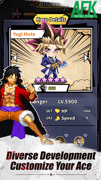 Anime Pixel Storm game idle thẻ tướng lấy chủ đề đa vũ trụ anime với phong cách đồ họa pixel 4