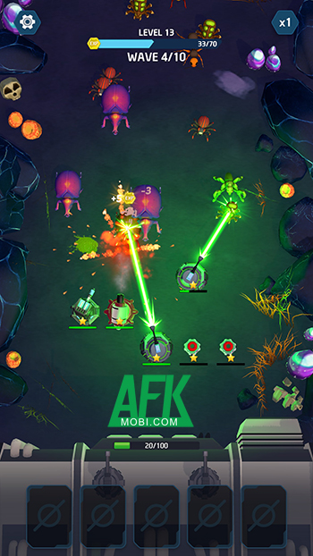 Phòng thủ trước các đợt côn trùng ngoài hành tinh tại game Bugs Attack - Tower Defense 0