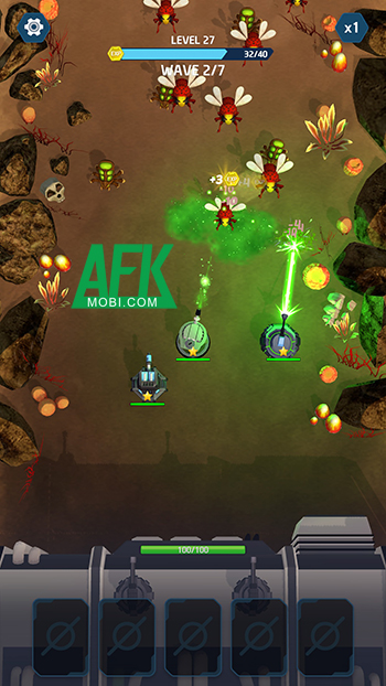 Phòng thủ trước các đợt côn trùng ngoài hành tinh tại game Bugs Attack - Tower Defense 3