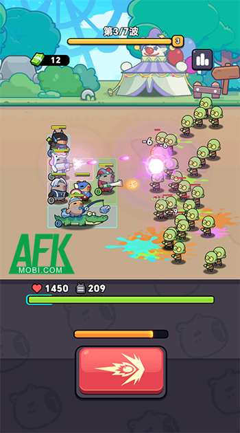 Phòng thủ trước bọn zombie cùng các chú chuột lang nước tại game Capybara Gear Up! 4