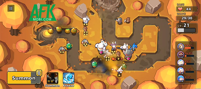 Chỉ huy các lính đánh thuê động vật trong việc phòng thủ tại game Cat Rush: Tower Defense 0