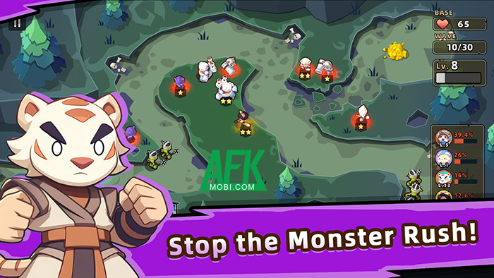 Chỉ huy các lính đánh thuê động vật trong việc phòng thủ tại game Cat Rush: Tower Defense 1