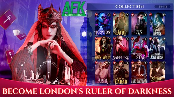 Clans of London game chiến thuật đấu thẻ bài lấy chủ đề từ series Vampire: The Masquerade afkmobi clansoflondon 1jpg