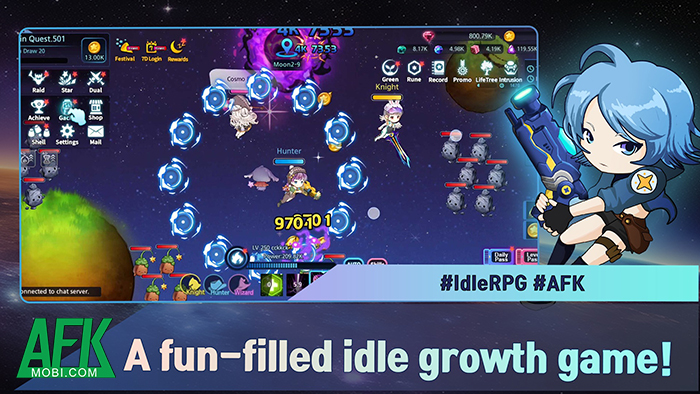 Phát triển ba cô nàng vệ binh thiên hà trong game Cosmic Guardians: Idle RPG 1