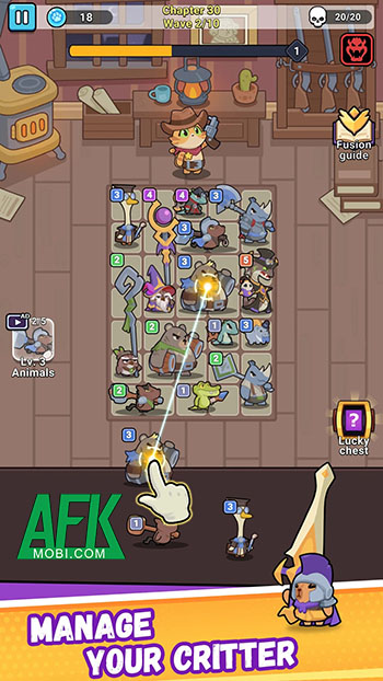 Critter Clash: Backpack Battle cho bạn xây dựng đội phòng thủ bằng các động vật ngộ nghĩnh 1