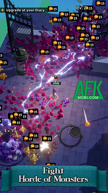 Điều khiển nhân vật của bạn chiến đấu càn quét các bản đồ đầy quái vật tại game Darkest Hero 0