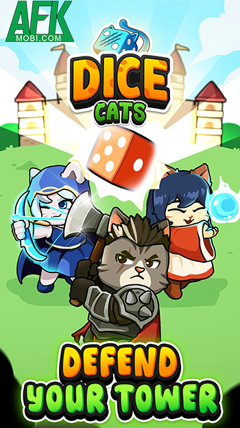 Cùng những anh hùng mèo phòng thủ trước bọn kẻ thù, quái vật tại game Dice Cats 0