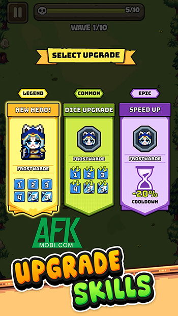 Cùng những anh hùng mèo phòng thủ trước bọn kẻ thù, quái vật tại game Dice Cats 2