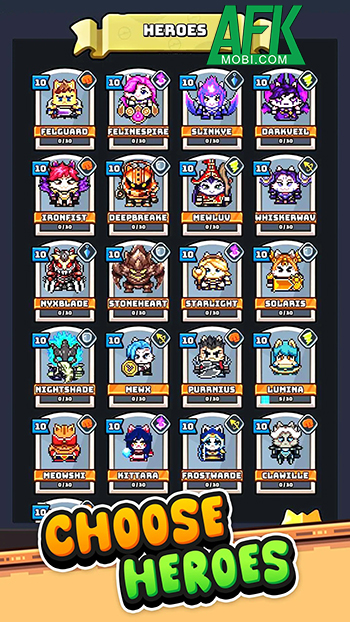 Cùng những anh hùng mèo phòng thủ trước bọn kẻ thù, quái vật tại game Dice Cats 4