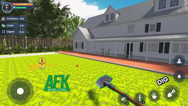 Đào đất để tìm kiếm kho báu với game mô phỏng Digging a Hole: Find Treasures afkmobi diggingahole 1jpg