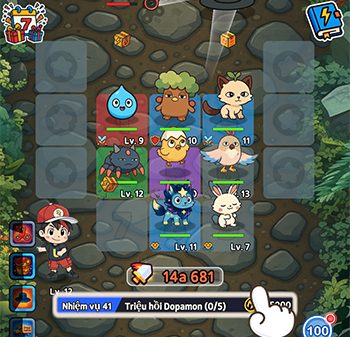 DopaMon game nhàn rỗi kết hợp mở rương với chủ đề được lấy cảm hứng từ Pokémon afkmobi dopamon 1jpg