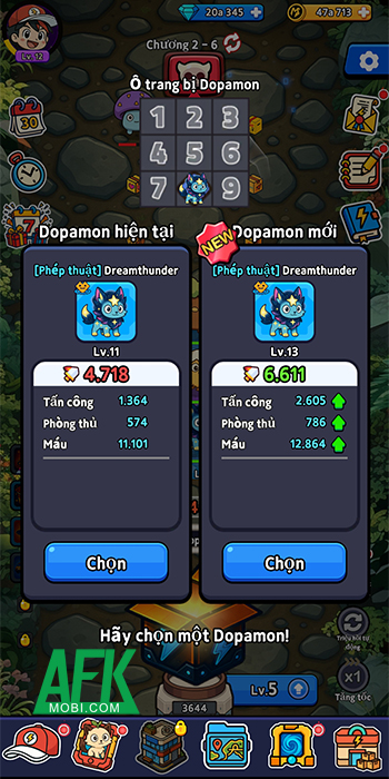 DopaMon game nhàn rỗi kết hợp mở rương với chủ đề được lấy cảm hứng từ Pokémon 1