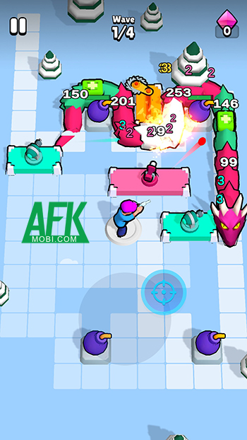 Ngăn chặn con rắn đầu rồng tới ăn thịt mình trong game Dragon Snake Defence 0