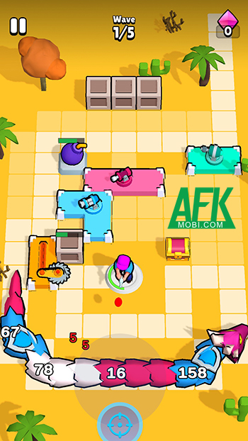 Ngăn chặn con rắn đầu rồng tới ăn thịt mình trong game Dragon Snake Defence 4