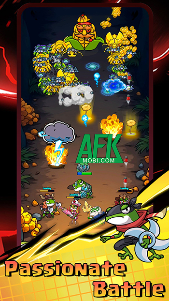 Cùng các anh hùng ếch phòng thủ trước bọn côn trùng trong game Frog Raid 0