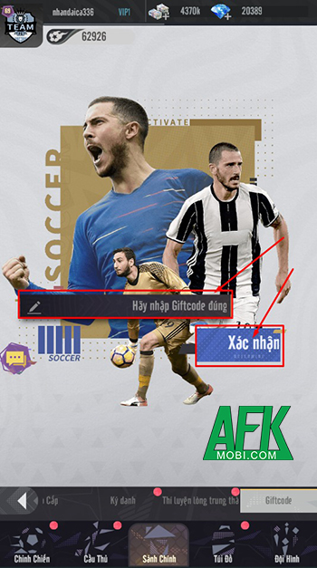 Tổng hợp gift code game Football Arena - Vua Bóng Đá mới nhất trong tháng 0