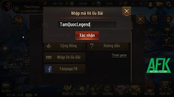 Tổng hợp gift code game Tam Quốc Legend VTC mới nhất trong tháng afkmobi giftcodetamquoclegendvtc 1jpg