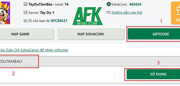 Tổng hợp gift code game Tây Du Tầm Bảo mới nhất trong tháng 32 Tổng hợp gift code game Tây Du Tầm Bảo mới nhất trong tháng afkmobi giftcodetaydutambao 1jpg