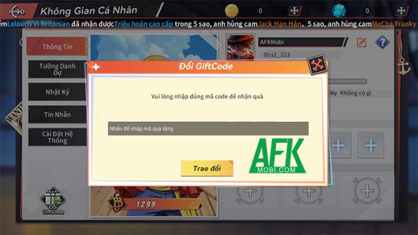 AFKMobi tặng nhiều gift code game Tứ Hoàng Hỏa Quốc giá trị afkmobi giftcodetuhoanghoaquoc 2jpg