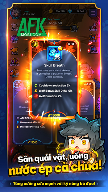 Phát triển cô nàng chiến binh người sói trong game Go Go Wolf! - Idle RPG 2