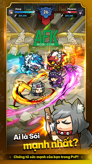 Phát triển cô nàng chiến binh người sói trong game Go Go Wolf! - Idle RPG 4