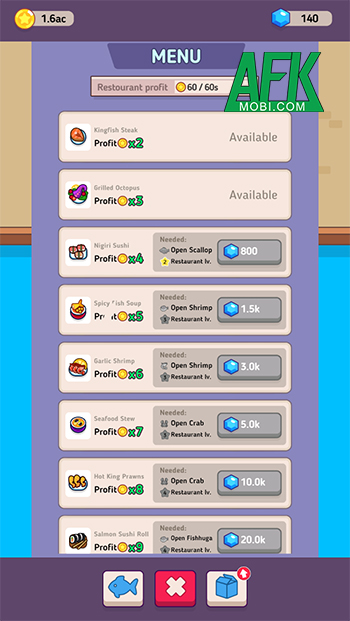 Xây dựng đế chế nhà hàng hải sản tự cung tự cấp trong Gourmet Empire: Idle Chef 4 Xây dựng đế chế nhà hàng hải sản tự cung tự cấp trong Gourmet Empire: Idle Chef 4