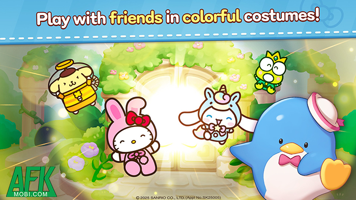 Xây dựng lại ngôi làng đổ nát trong game casual giải đố match-3 Hello Kitty Friends Match 5
