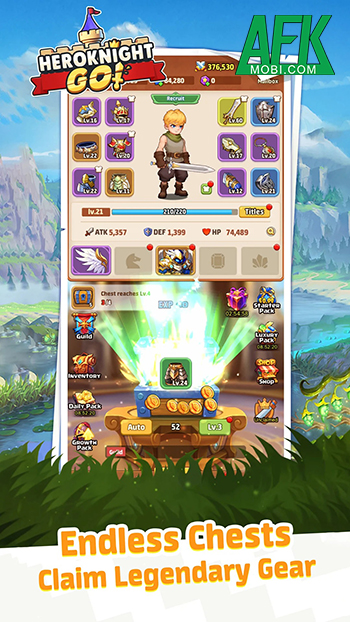 Mở rương để phát triển nhân vật anh hùng của bạn trong game nhập vai Heroknight Go! 0 Mở rương để phát triển nhân vật anh hùng của bạn trong game nhập vai Heroknight Go! 0