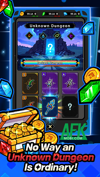 Bắt đầu hành trình chiến đấu phát triển nhàn rỗi trong game Hidden Heroes: Fortune Dungeon 4