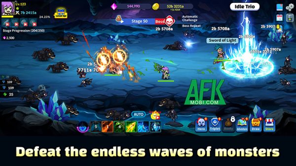 Idle Trio mời game thủ phát triển bộ tam anh hùng của mình một cách nhàn rỗi afkmobi idletrio 1jpg