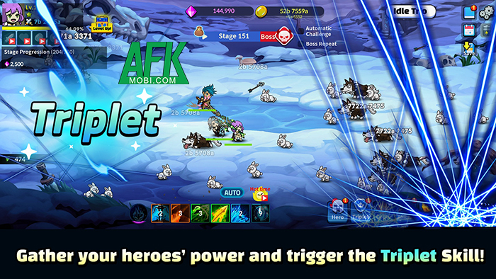 Idle Trio mời game thủ phát triển bộ tam anh hùng của mình một cách nhàn rỗi 1 Idle Trio mời game thủ phát triển bộ tam anh hùng của mình một cách nhàn rỗi 1