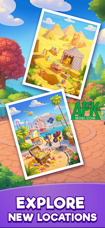 Khôi phục các địa danh cũ trong thế giới kẹo tại game giải đố match-3 Jolly Match 3