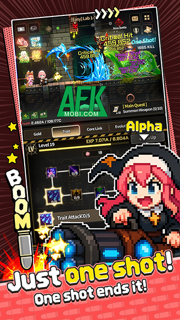 Cùng cô nàng vệ binh cầm súng tiêu diệt bọn quái vật trong game Just One Shot: Idle RPG 1