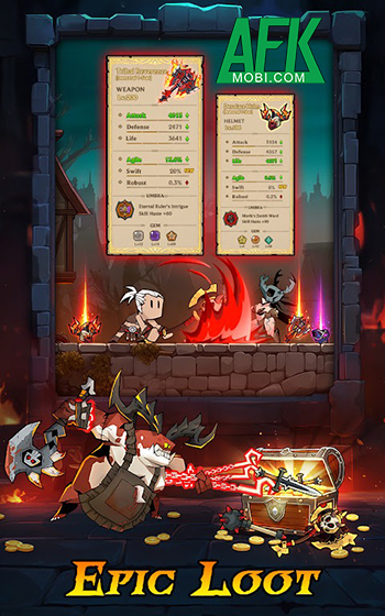 Kiếm về các món trang bị từ việc tiêu diệt bọn quái vật trong game Lootborn Warriors 2