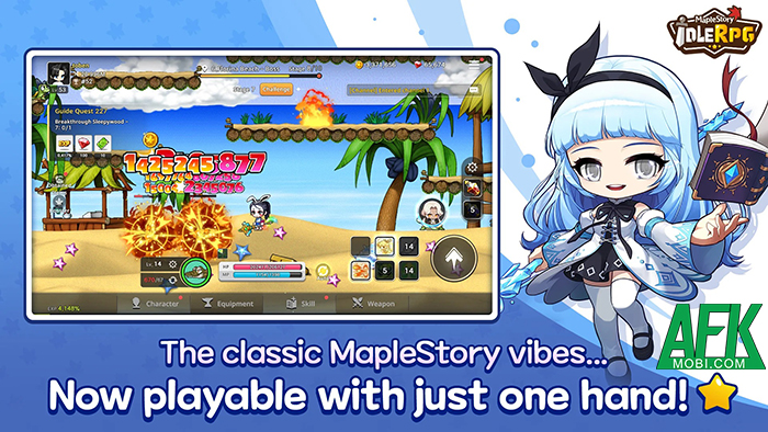 MapleStory: Idle RPG game nhập vai nhàn rỗi mang chất Nấm Lùn Phiêu Lưu cổ điển 0