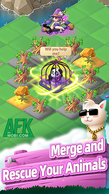 Bắt đầu công cuộc giải cứu những người bạn động vật trong game Merge Animals 0