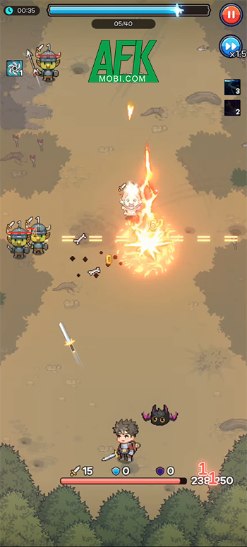 Phòng thủ trước bọn quái vật cùng anh hùng của bạn tại game Monster Out Of Line: Defence 1