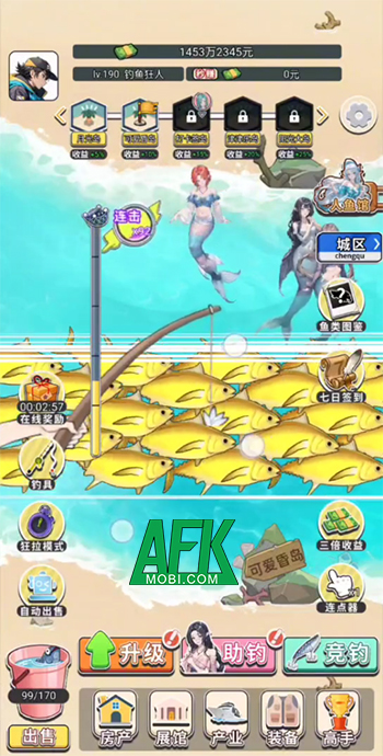 Offshore Angling game mô phỏng clicker đưa game thủ cứu lấy tộc người cá bằng cách... câu cá 2