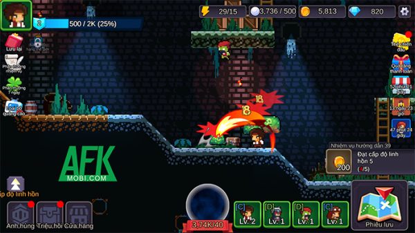 Tạo đội anh hùng chinh phục các hầm ngục tối trong game Pixel Clan: Dungeon Squad afkmobi pixelclan 1jpg