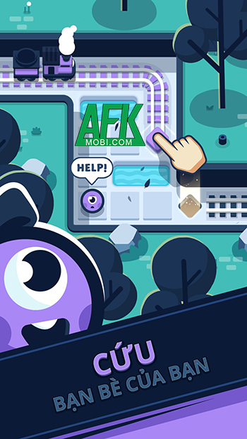 Vẽ đường ray cho tàu hỏa chạy tại game casual giải đố Rail Rescue: Puzzle Lines 1