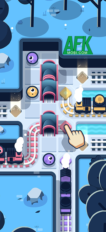 Vẽ đường ray cho tàu hỏa chạy tại game casual giải đố Rail Rescue: Puzzle Lines 4