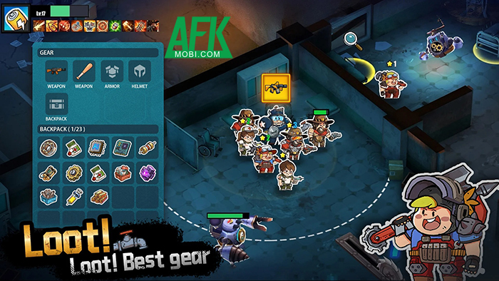 Run! Zombie Waves cho bạn điều khiển một tổ đội nhân vật chiến đấu với bọn xác sống 0