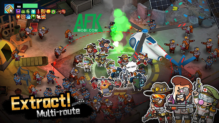 Run! Zombie Waves cho bạn điều khiển một tổ đội nhân vật chiến đấu với bọn xác sống 2