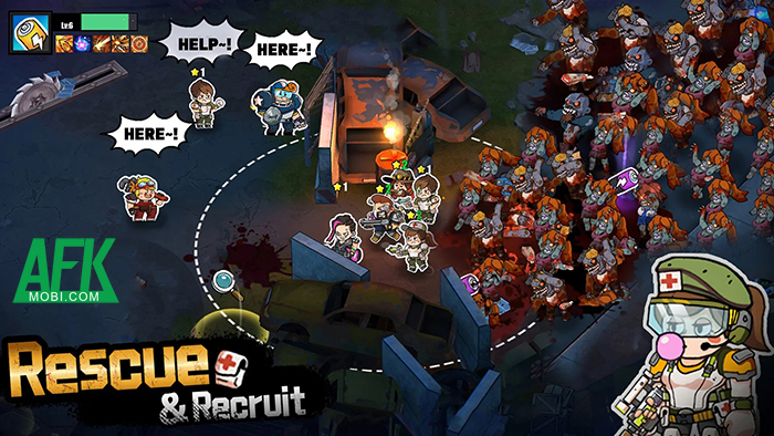 Run! Zombie Waves cho bạn điều khiển một tổ đội nhân vật chiến đấu với bọn xác sống 3