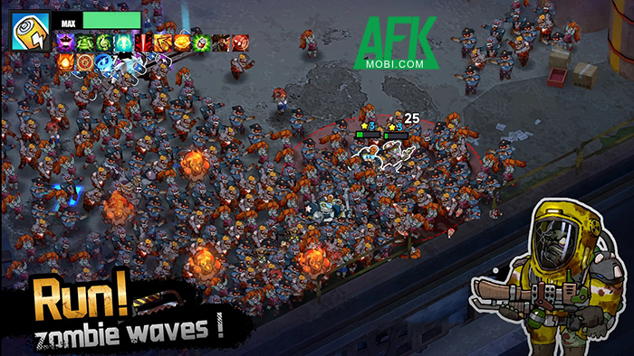 Run! Zombie Waves cho bạn điều khiển một tổ đội nhân vật chiến đấu với bọn xác sống 4